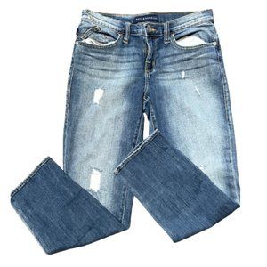 Rock & Republic Jeans Womens 8 Medium Wash Boyfriend Distressed Ripped Denim